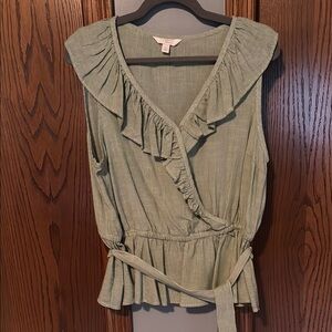 LC Lauren Conrad Sage Ruffle Wrap Blouse